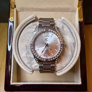 Ladies "C" Quartz Watch with Crystals, 40mm